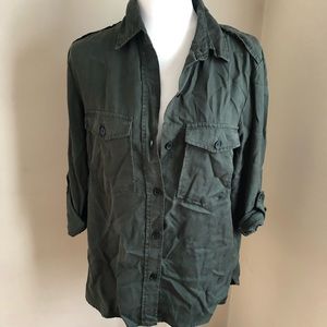 Zara Denim green top size L